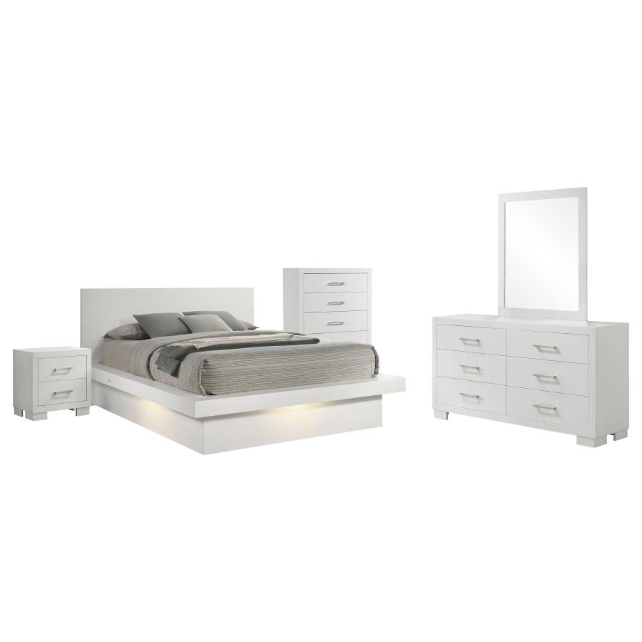 Jessica 5-piece Queen LED Bedroom Set Snow White view 2