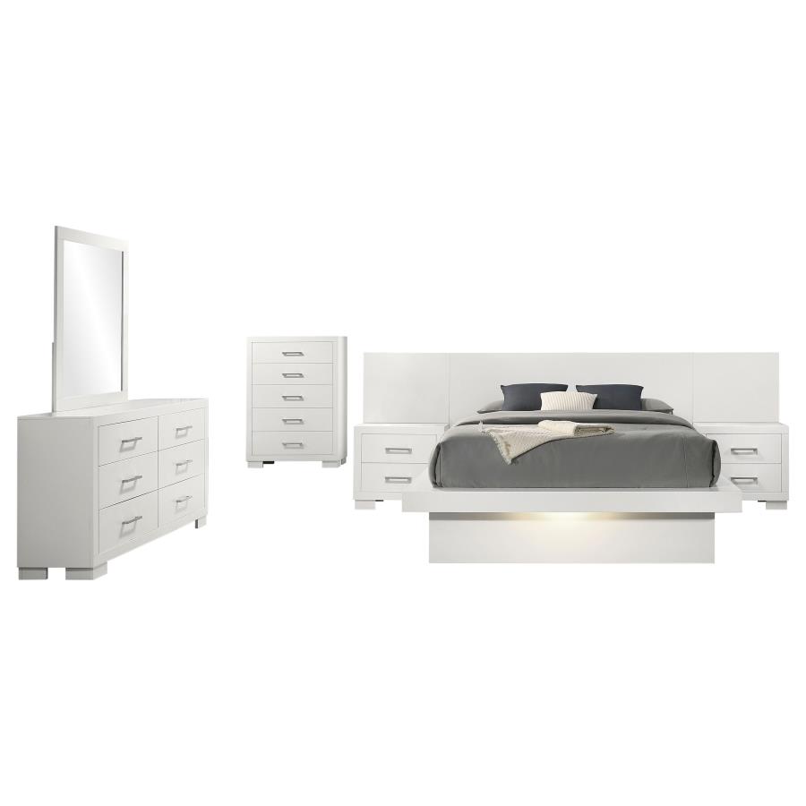 Jessica 6-piece Queen LED Bedroom Set Snow White view 2