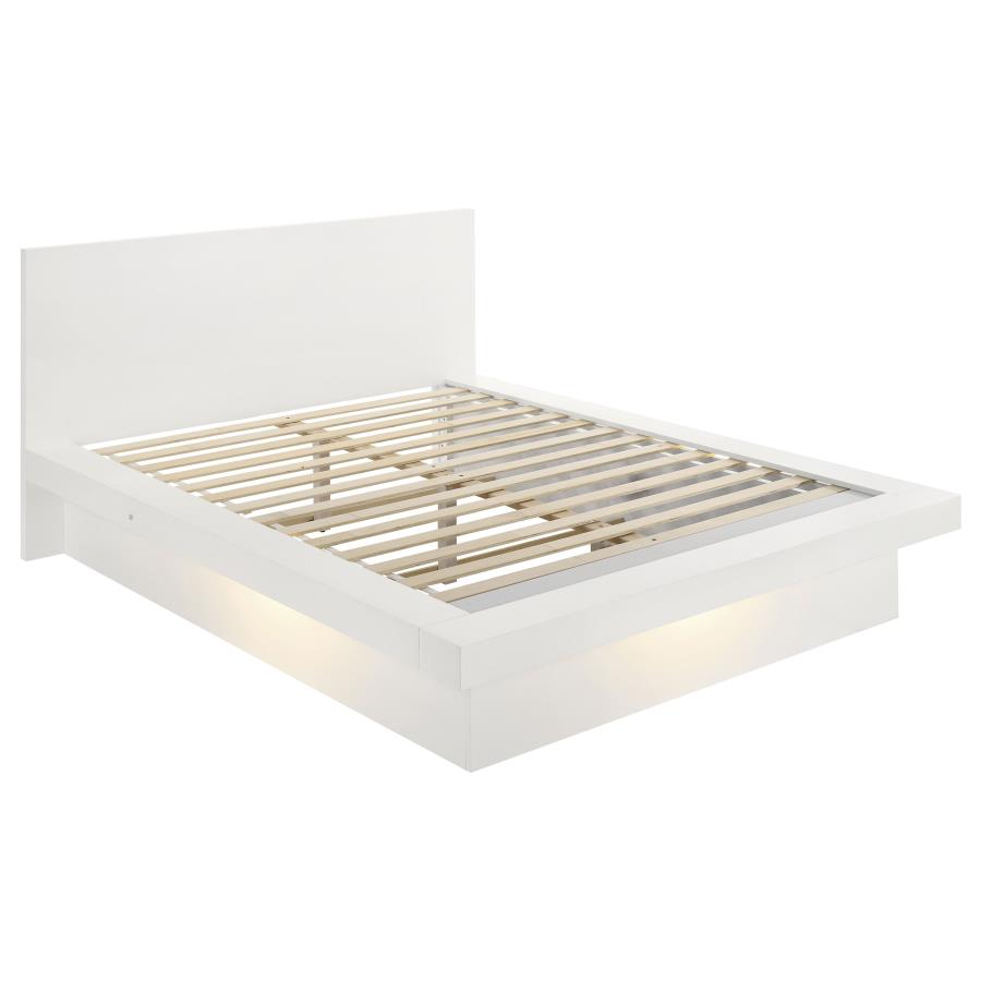 Jessica Wood Queen LED Panel Bed Snow White view 3