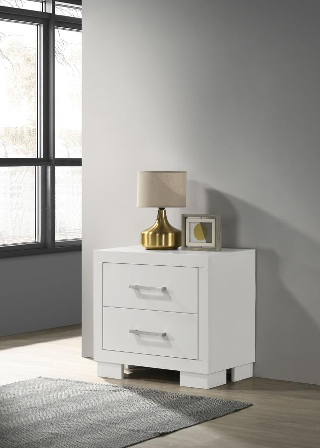 Jessica 2-drawer Nightstand Snow White view 2