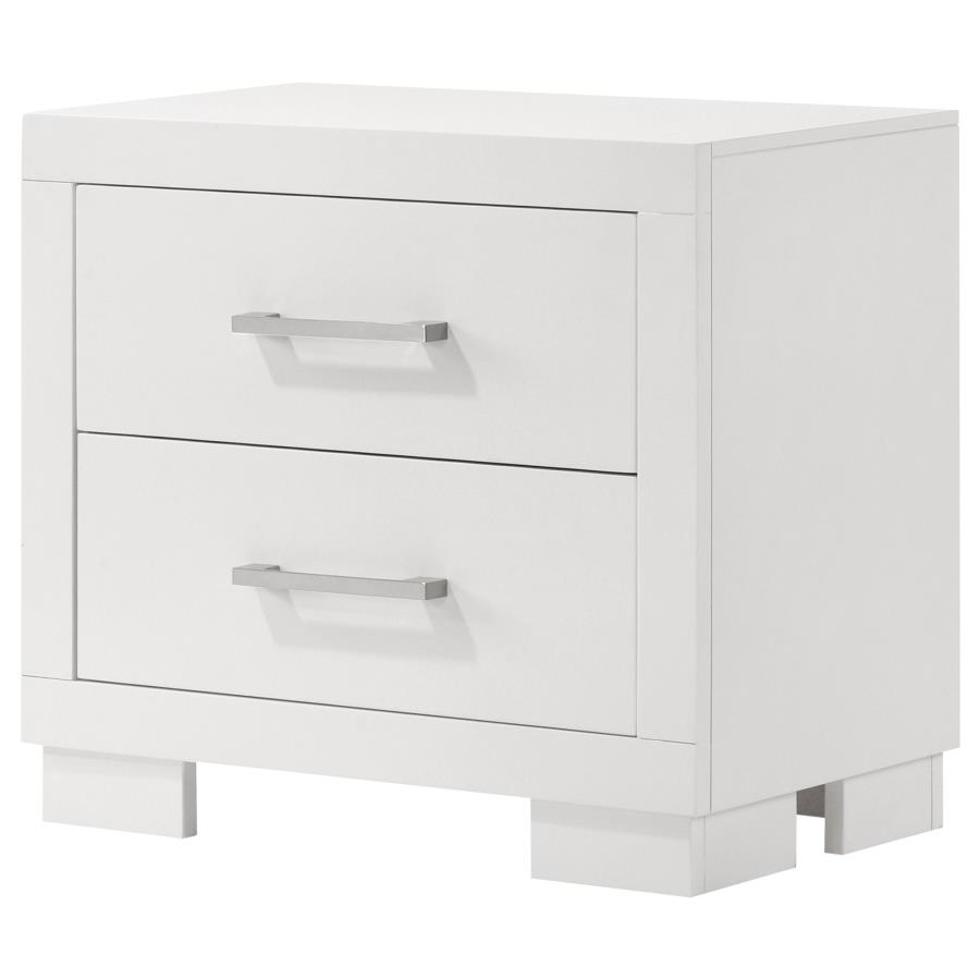 Jessica 2-drawer Nightstand Snow White view 4