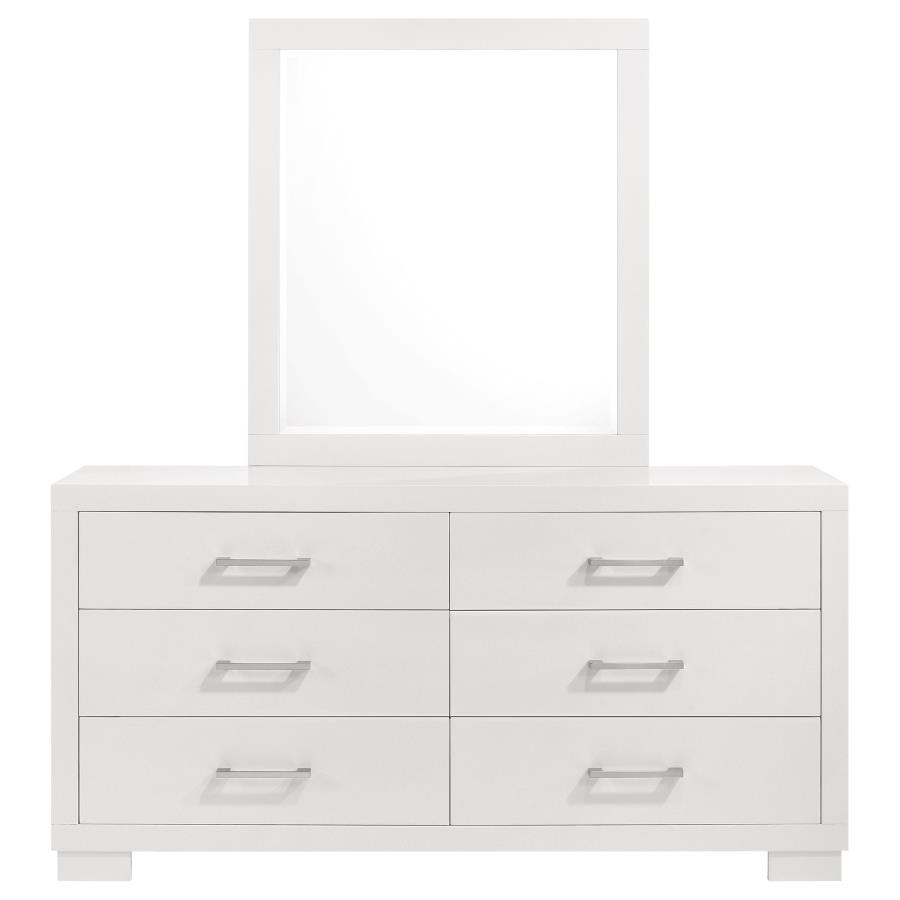 Jessica 6-drawer Dresser with Mirror Snow White view 3