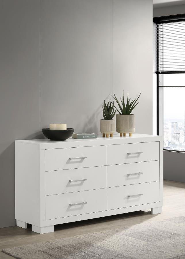 Jessica 6-drawer Dresser Snow White view 2