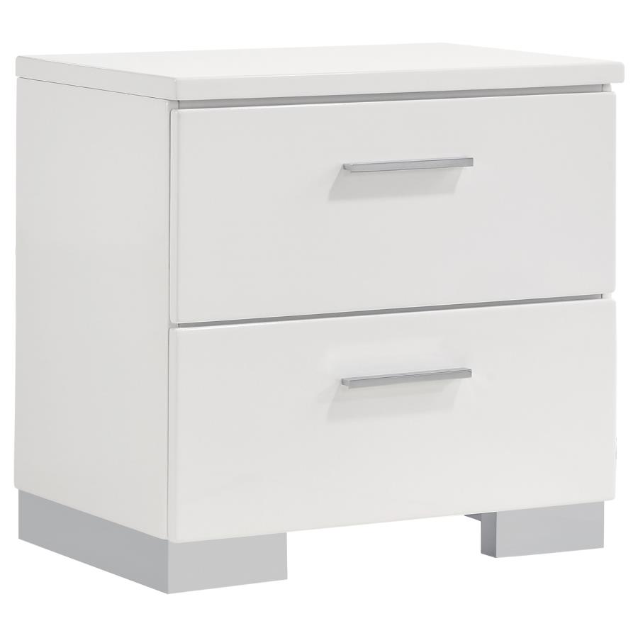 Felicity 4-piece Twin Bedroom Set White High Gloss view 5