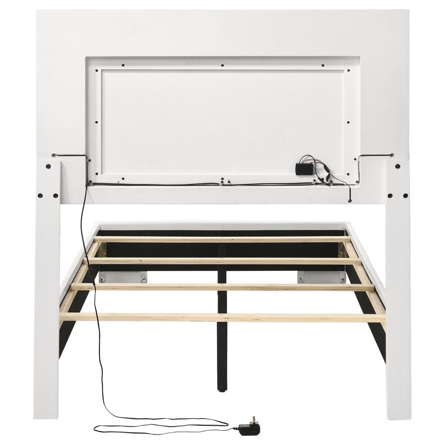 Felicity Wood Twin LED Panel Bed White High Gloss view 6