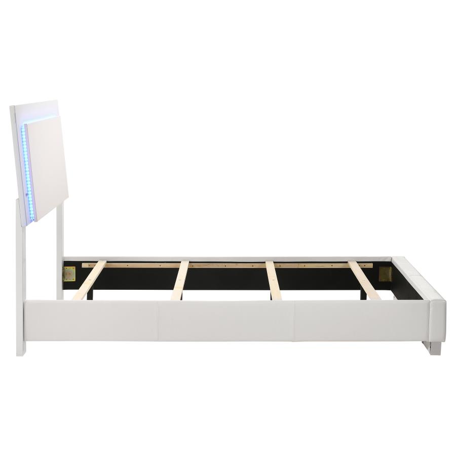 Felicity Wood Twin LED Panel Bed White High Gloss view 7