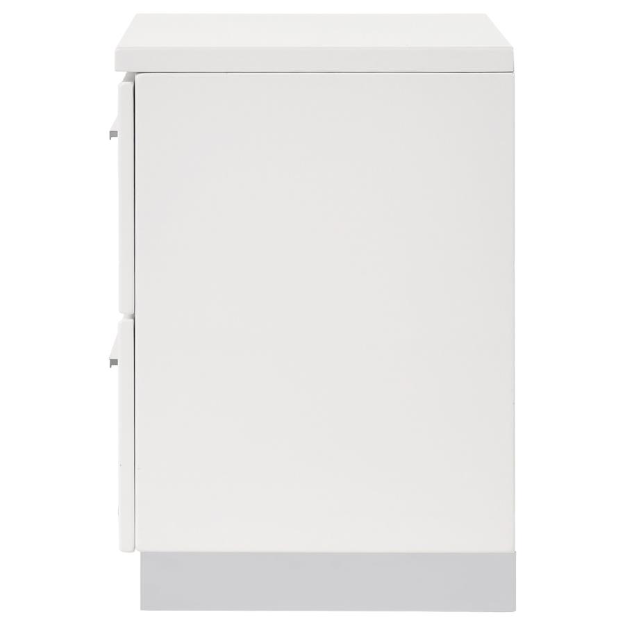 Felicity 2-drawer Nightstand White High Gloss view 5