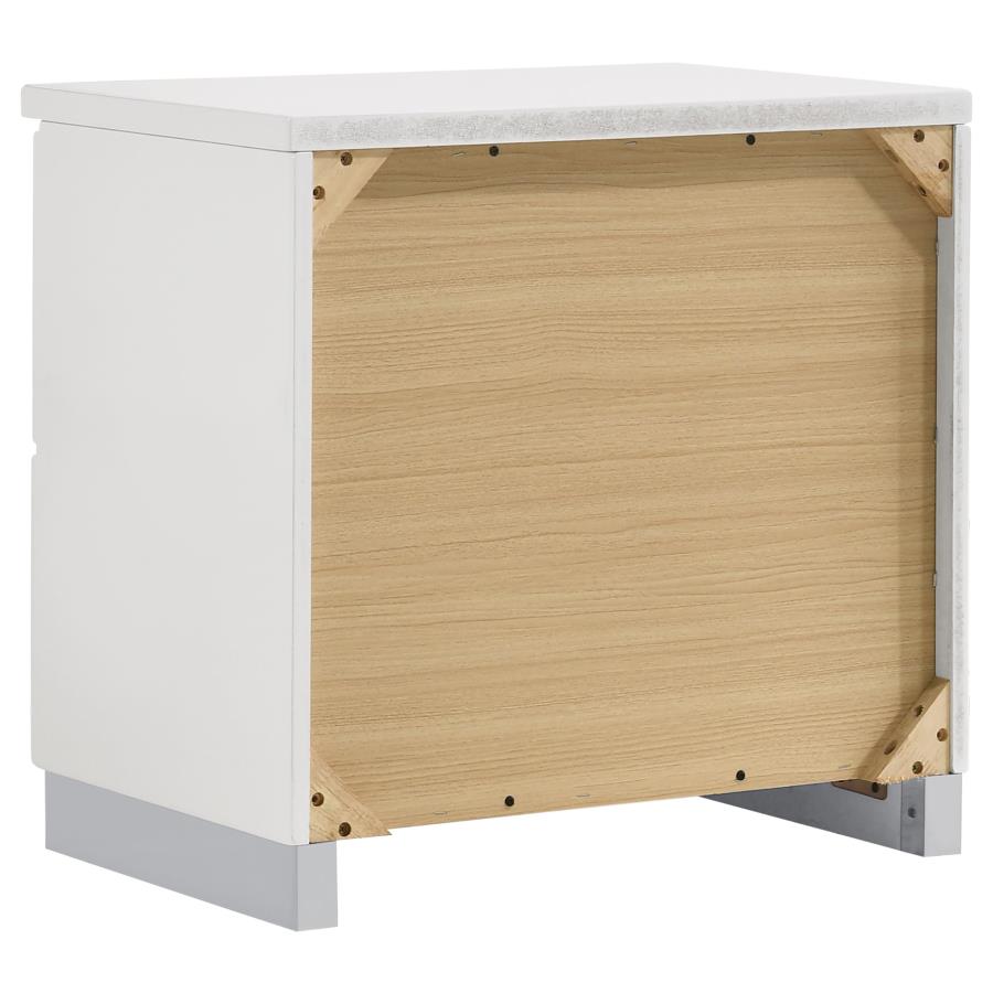 Felicity 2-drawer Nightstand White High Gloss view 6