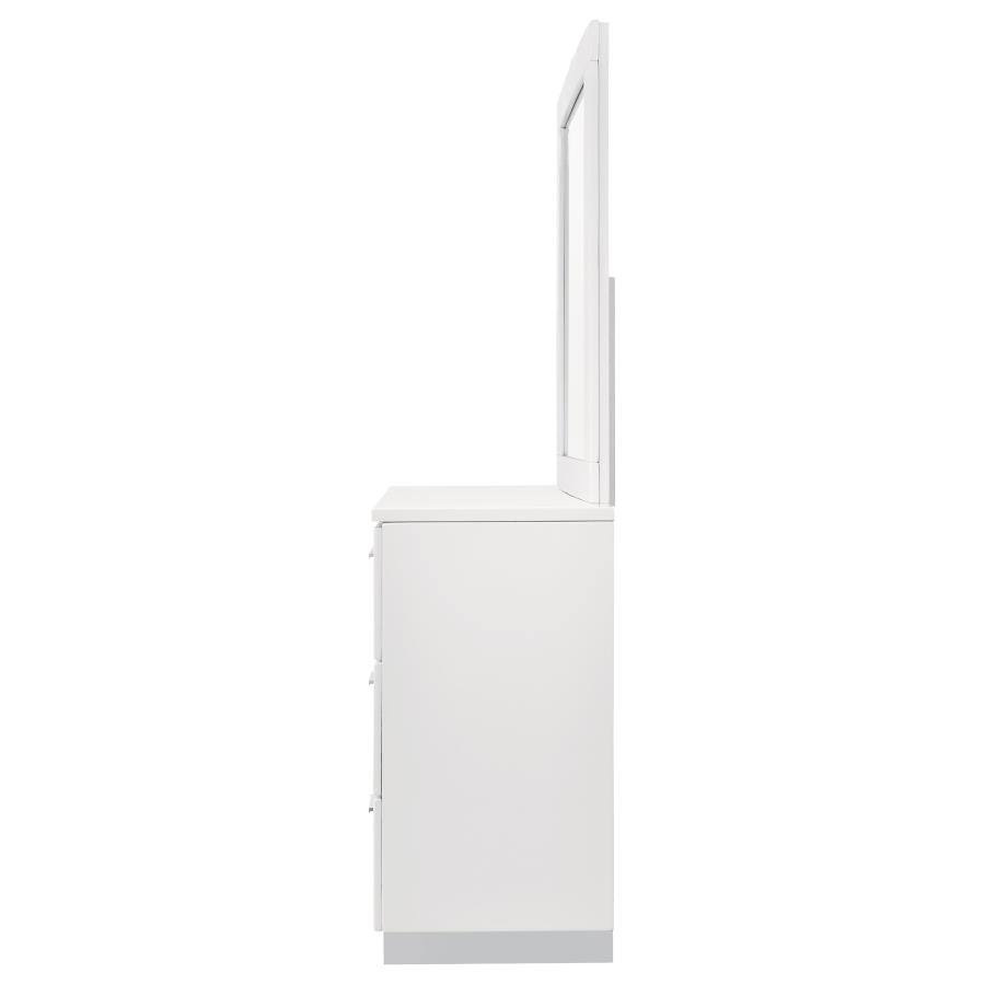 Felicity 6-drawer Wood Dresser with Mirror White High Gloss view 5