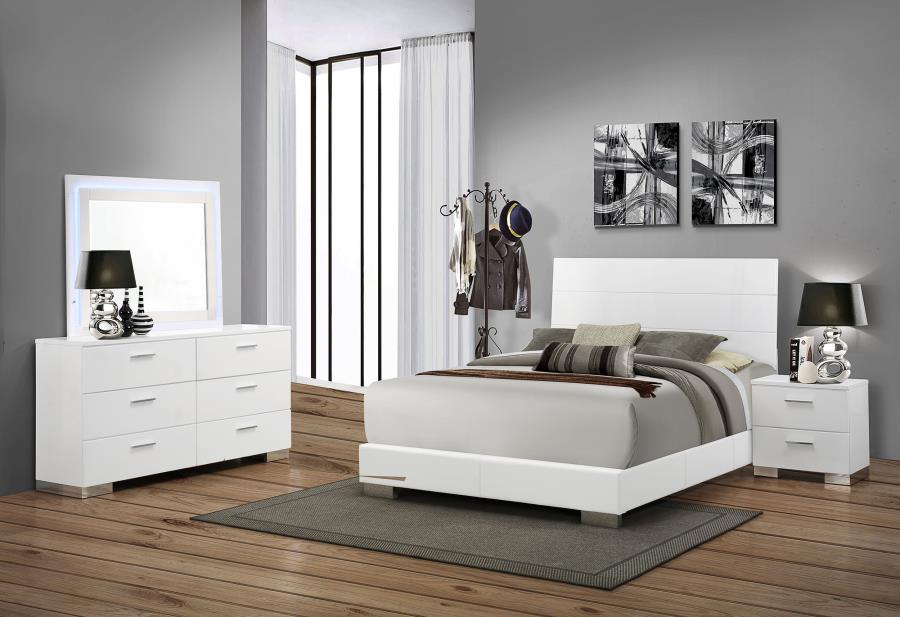 Felicity Wood LED Dresser Mirror White High Gloss view 6