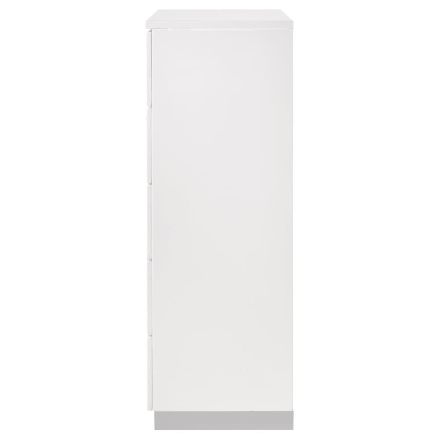 Felicity 5-drawer Bedroom Chest White High Gloss view 5