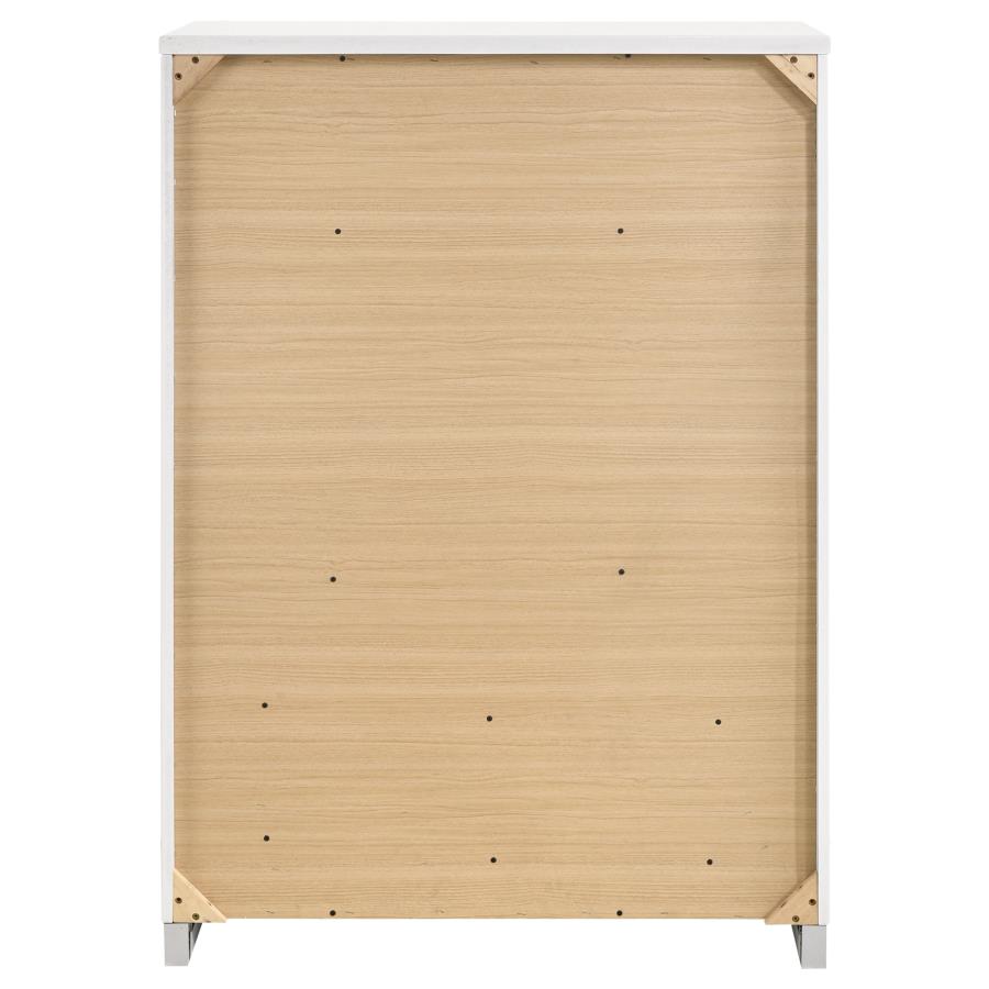 Felicity 5-drawer Bedroom Chest White High Gloss view 7