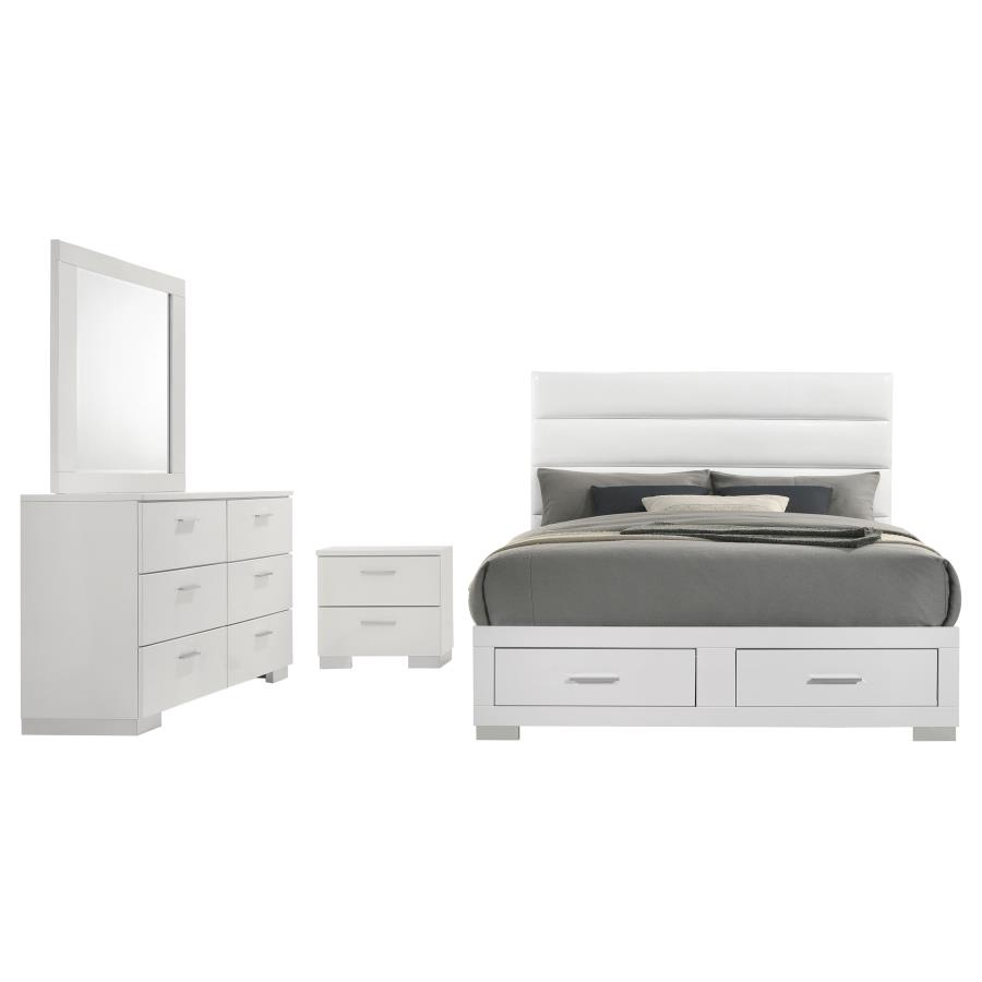 Felicity 4-piece Eastern King Platform Bedroom Set White view 2