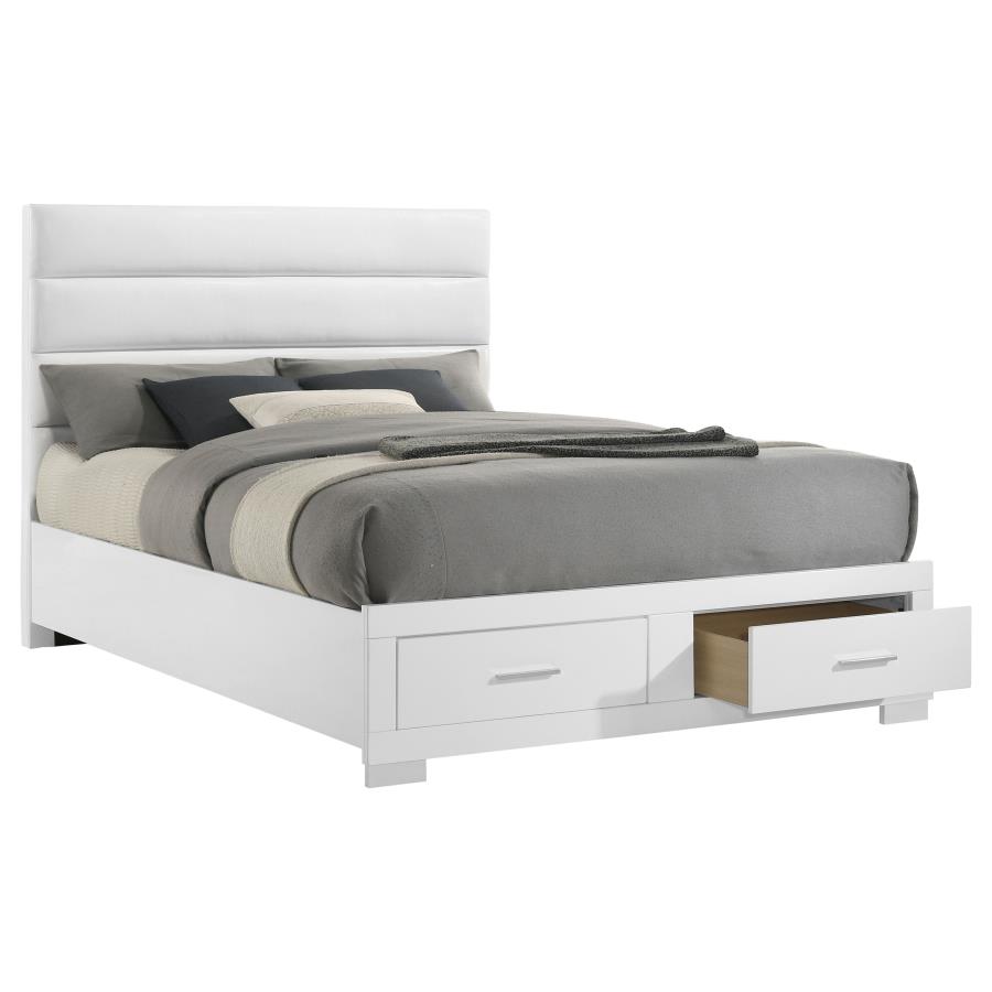 Felicity Eastern King Storage Bed White High Gloss view 3