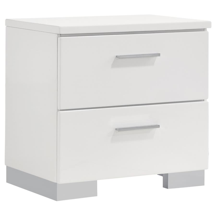 Felicity 5-piece Twin Bedroom Set White High Gloss view 5