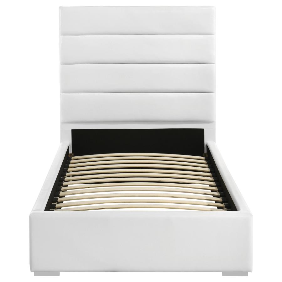 Felicity 53-inch Upholstered Twin Platform Bed White view 4