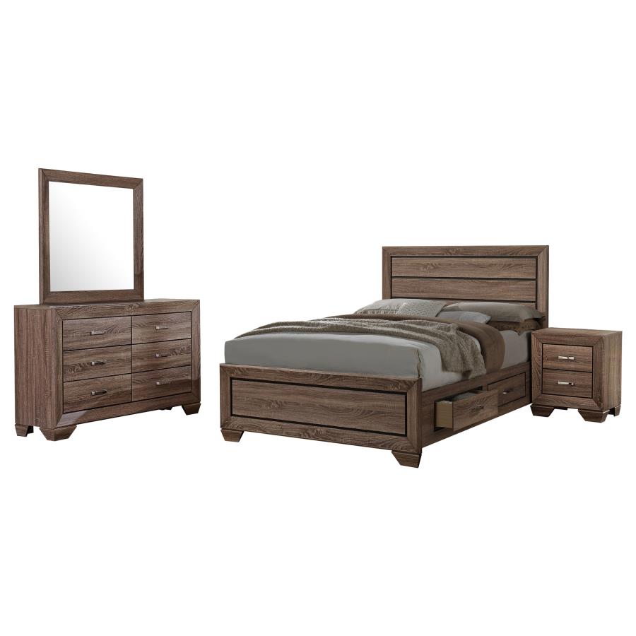 Kauffman 4-piece Eastern King Bedroom Set Washed Taupe view 2