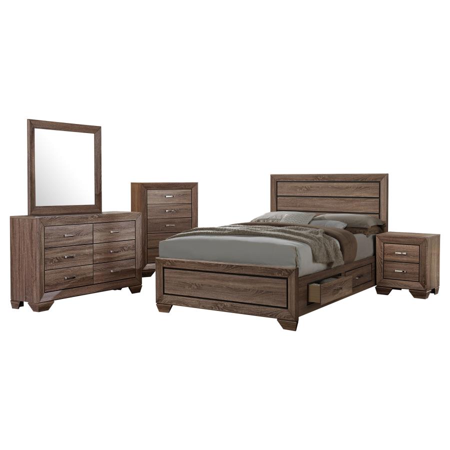 Kauffman 5-piece Eastern King Bedroom Set Washed Taupe view 2