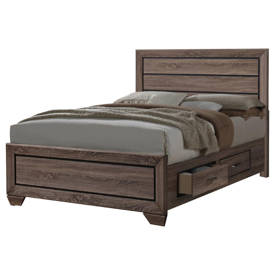 Kauffman 5-piece Queen Bedroom Set Washed Taupe view 3