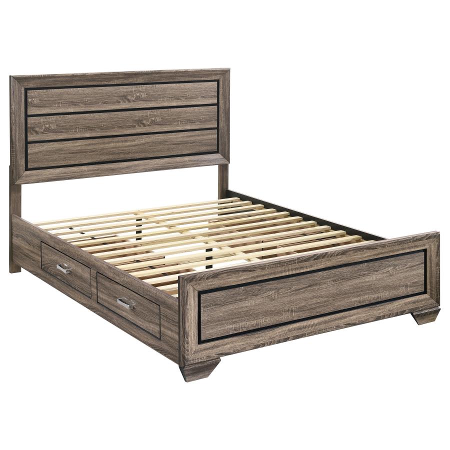 Kauffman Wood Queen Storage Panel Bed Washed Taupe view 4