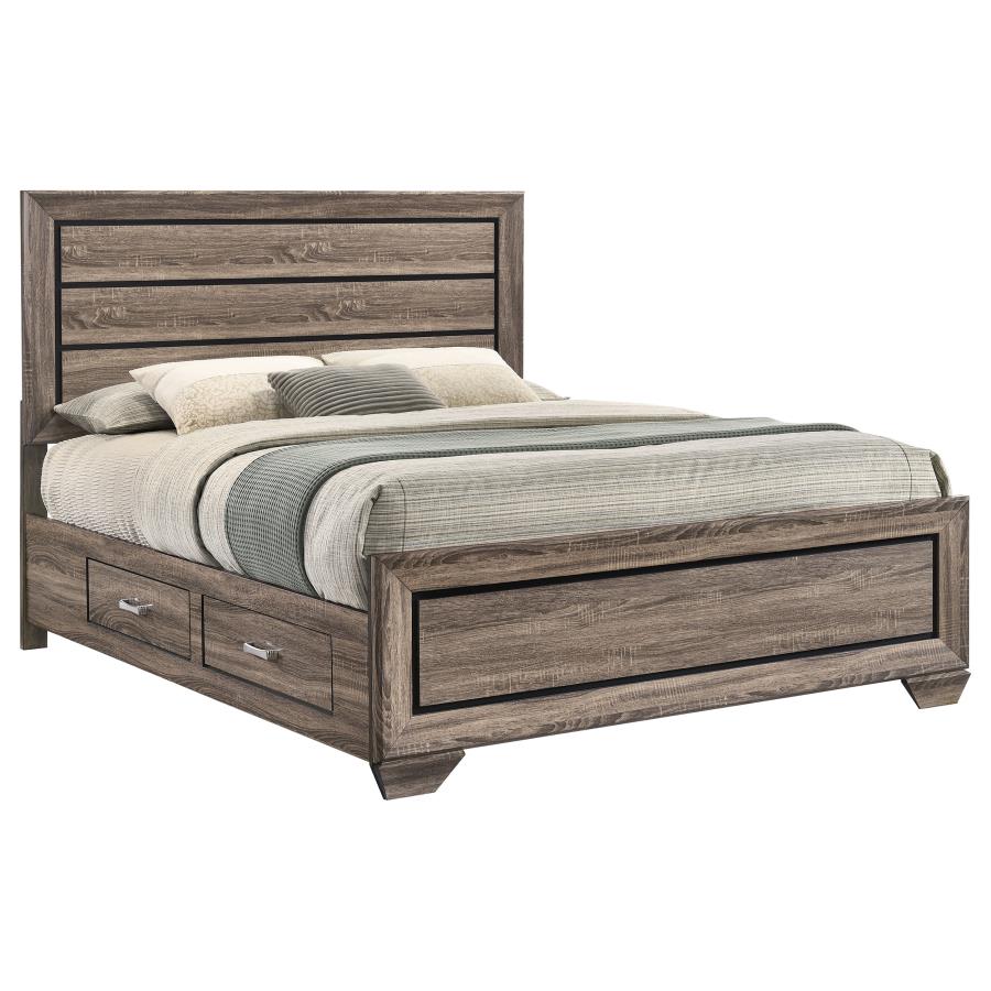 Kauffman Wood Queen Storage Panel Bed Washed Taupe view 5