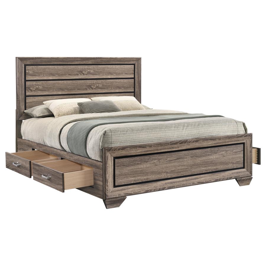 Kauffman Wood Queen Storage Panel Bed Washed Taupe view 6