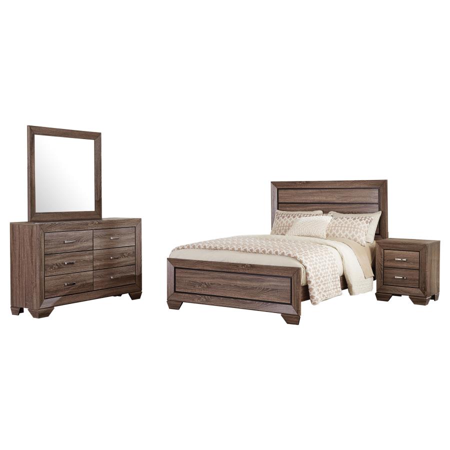 Kauffman 4-piece Eastern King Bedroom Set Washed Taupe view 2