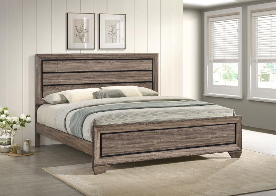 Kauffman Wood Eastern King Panel Bed Washed Taupe view 2
