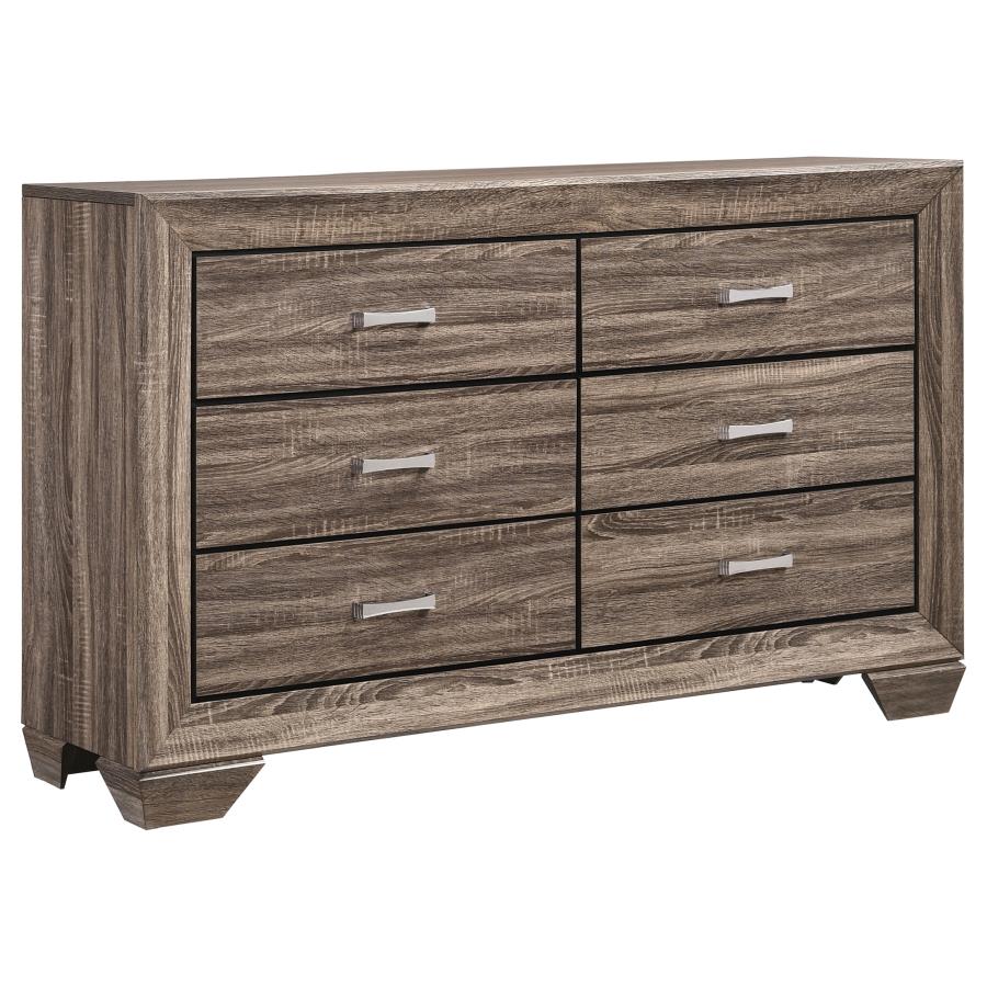 Kauffman 4-piece Queen Bedroom Set Washed Taupe view 7