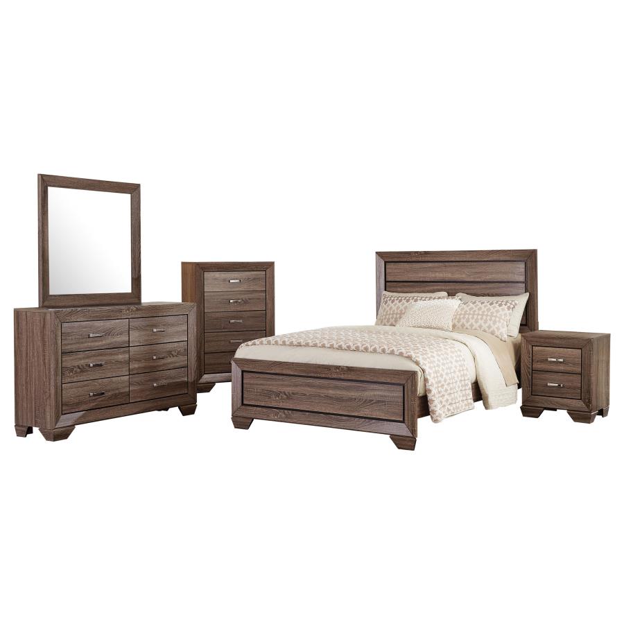 Kauffman 5-piece Queen Bedroom Set Washed Taupe view 2