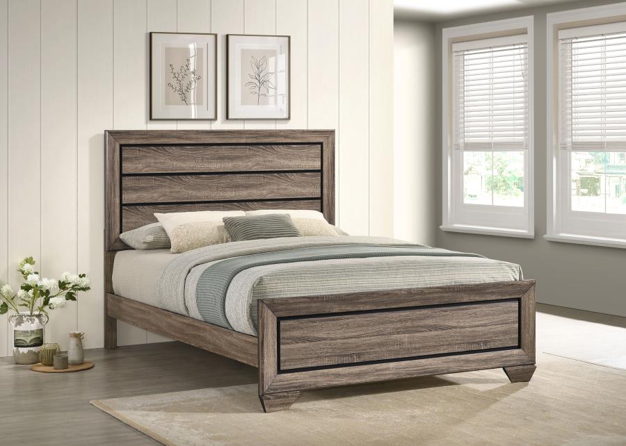 Kauffman Wood Queen Panel Bed Washed Taupe view 2
