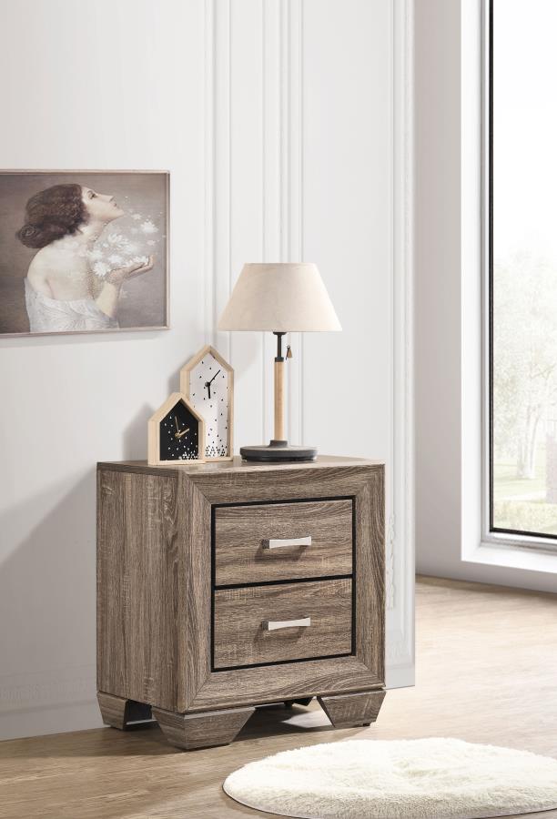 Kauffman 2-drawer Nightstand Washed Taupe view 2