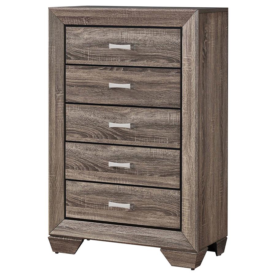 Kauffman 5-drawer Bedroom Chest Washed Taupe view 4