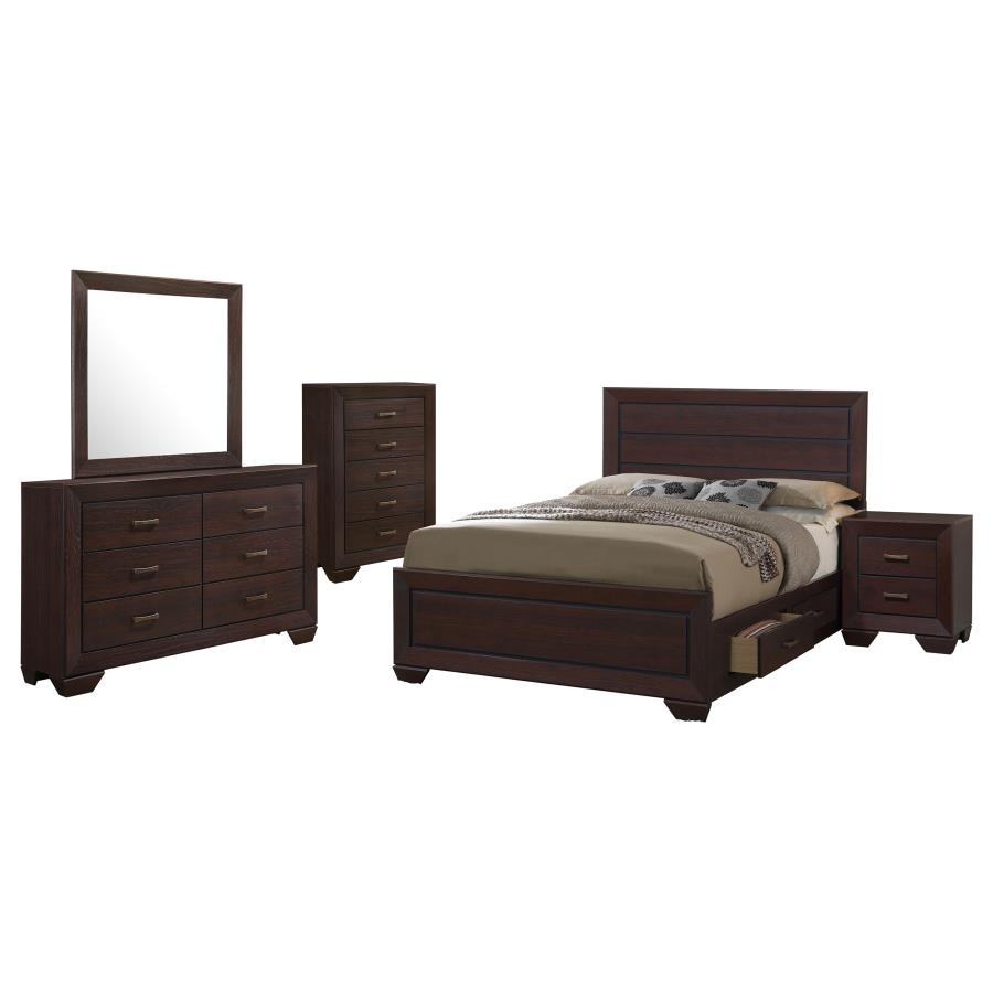 Kauffman 5-piece Eastern King Bedroom Set Dark Cocoa view 2