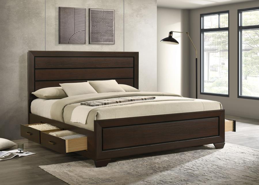 Kauffman Wood Eastern King Storage Panel Bed Dark Cocoa view 3
