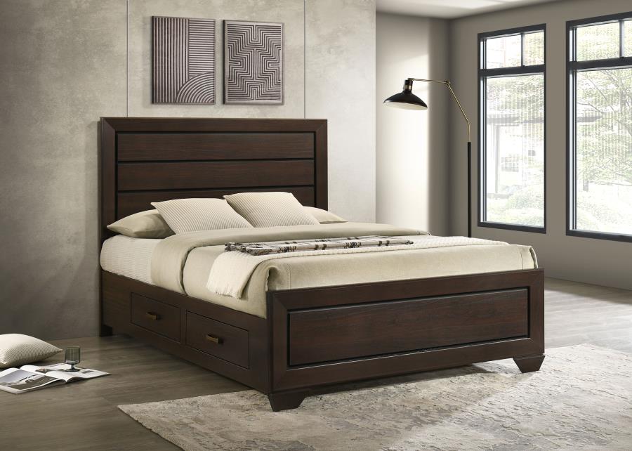 Kauffman Wood Queen Storage Panel Bed Dark Cocoa view 2