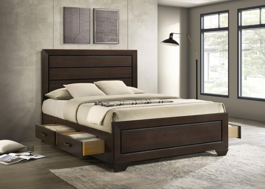 Kauffman Wood Queen Storage Panel Bed Dark Cocoa view 3