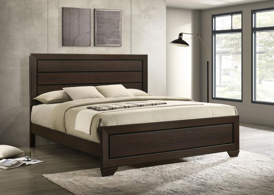 Kauffman Wood Eastern King Panel Bed Dark Cocoa view 2
