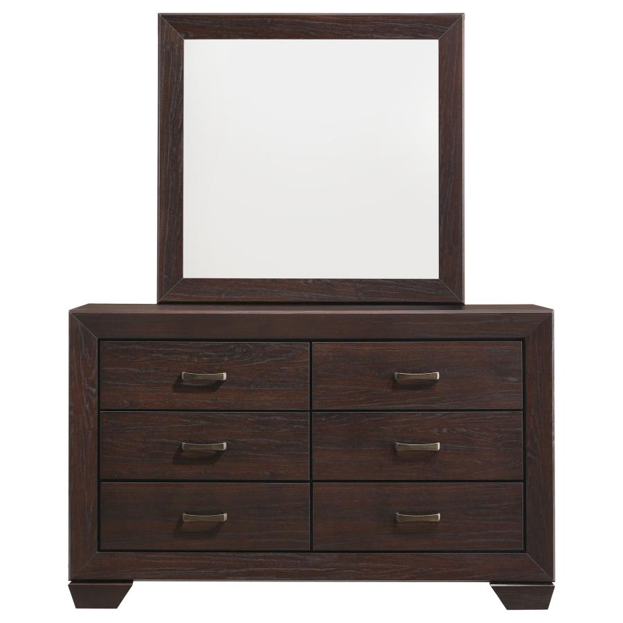Kauffman 6-drawer Dresser with Mirror Dark Cocoa view 3