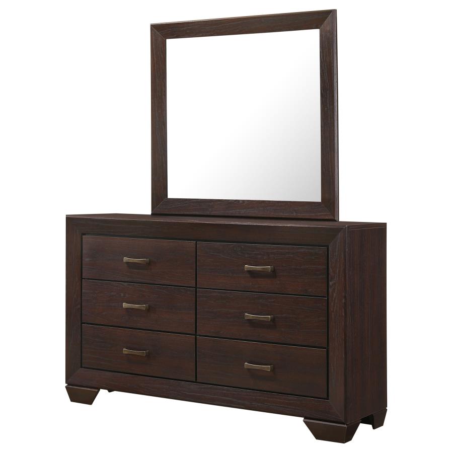 Kauffman 6-drawer Dresser with Mirror Dark Cocoa view 4