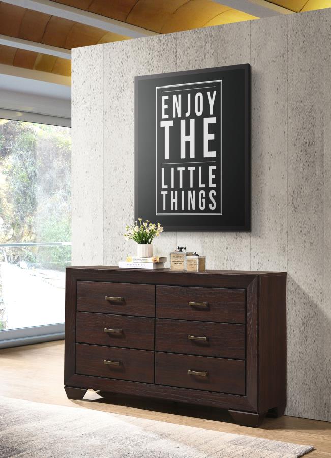 Kauffman 6-drawer Dresser Dark Cocoa view 2