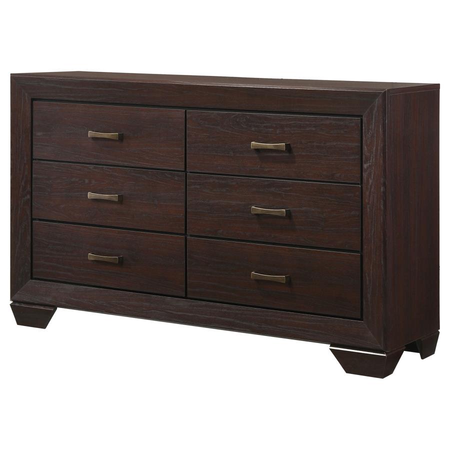 Kauffman 6-drawer Dresser Dark Cocoa view 4