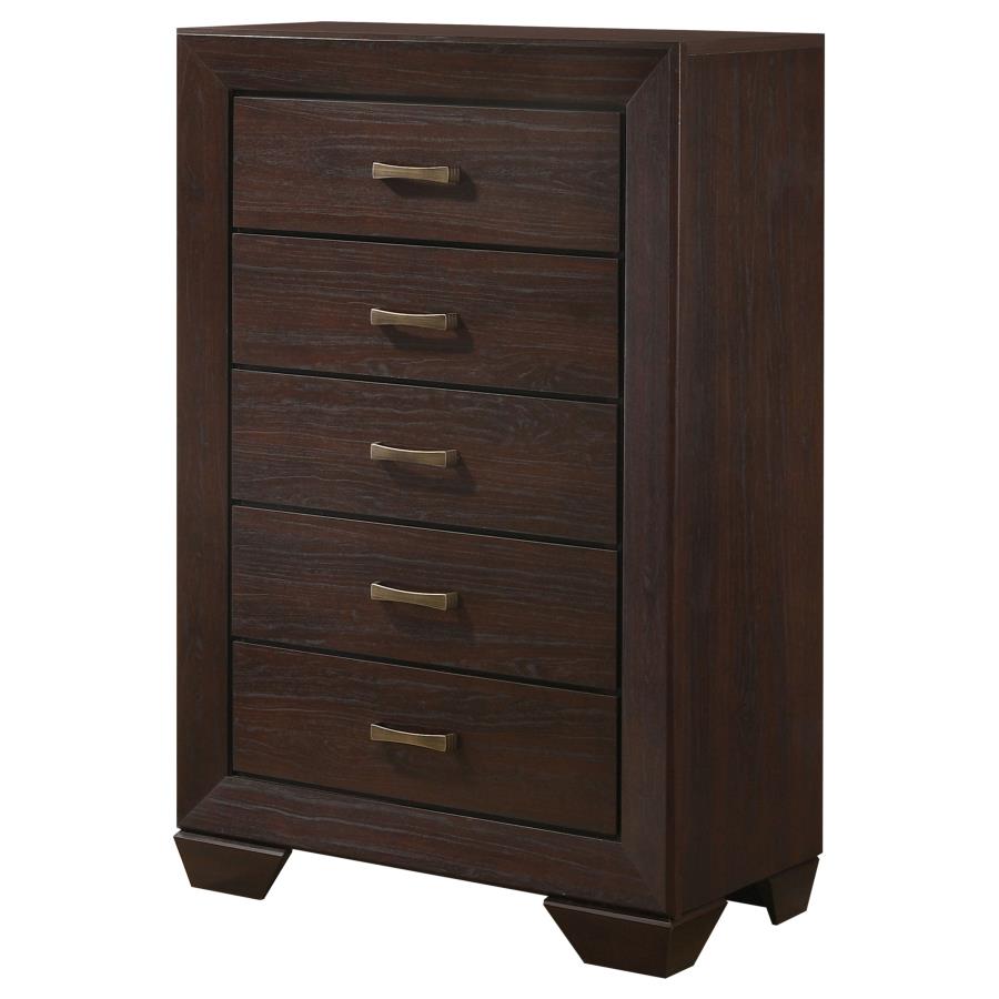 Kauffman 5-drawer Bedroom Chest Dark Cocoa view 4