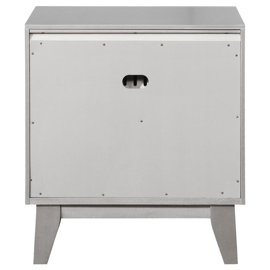 Leighton 2-drawer Nightstand Metallic Mercury view 7
