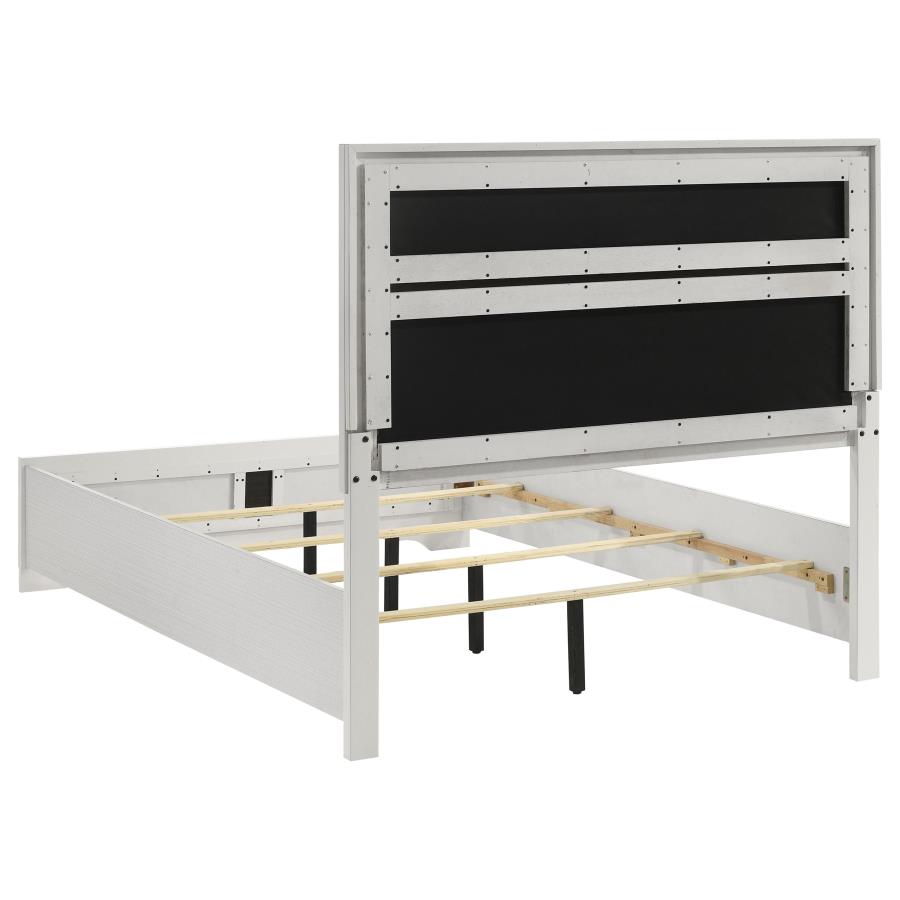 Miranda 54-inch Upholstered Full Panel Bed White view 5