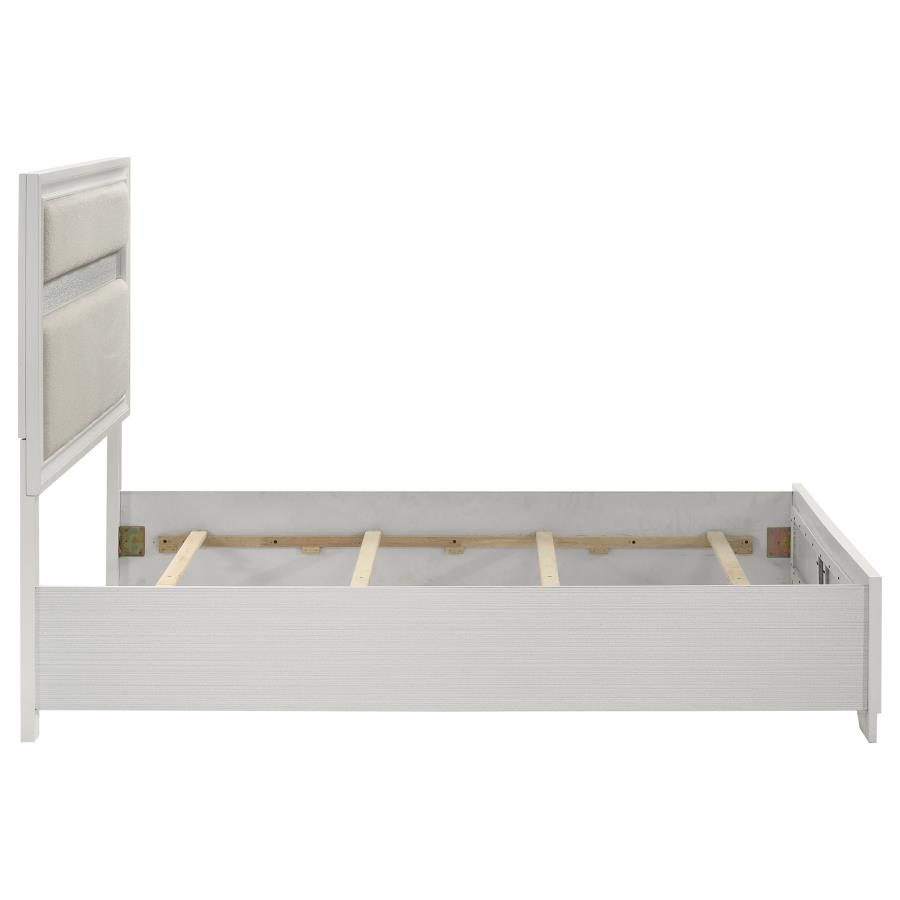 Miranda 54-inch Upholstered Queen Panel Bed White view 6