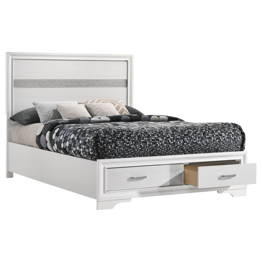 Miranda 51-inch Wood Full Storage Panel Bed White view 3