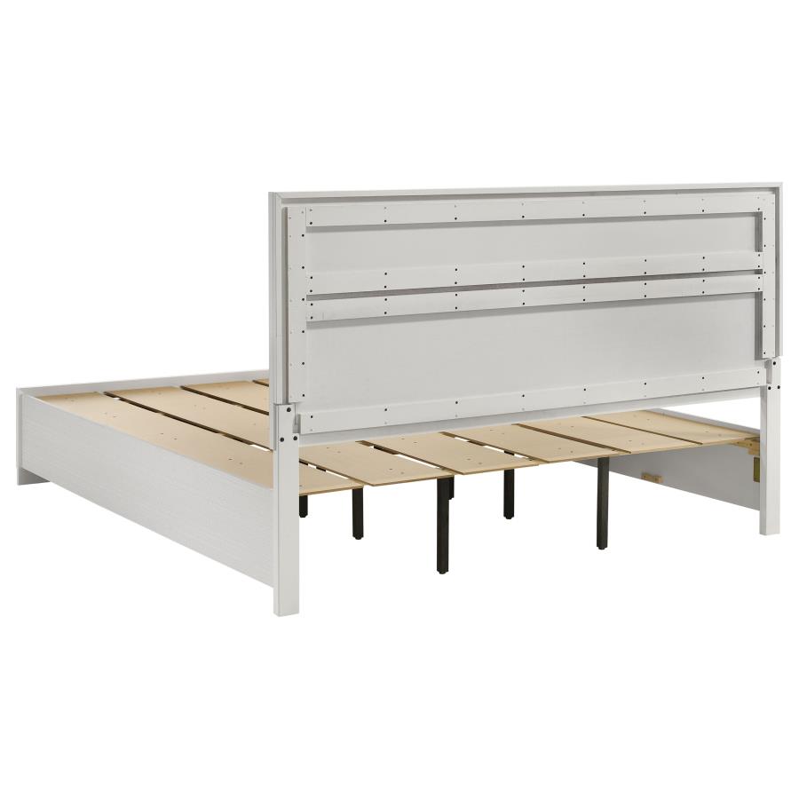 Miranda 51-inch Wood Eastern King Storage Panel Bed White view 5