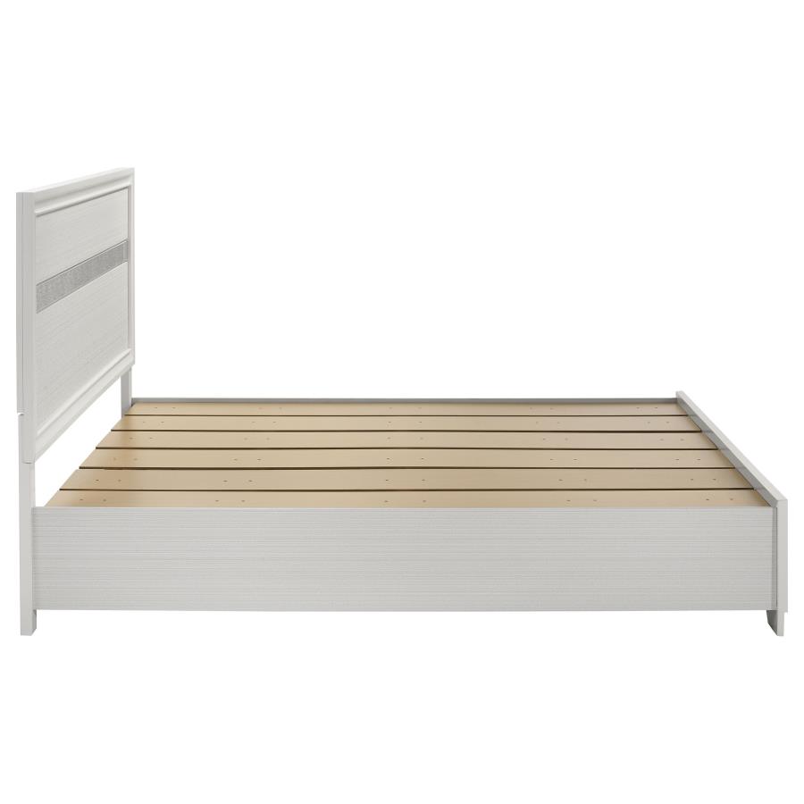 Miranda 51-inch Wood Eastern King Storage Panel Bed White view 6