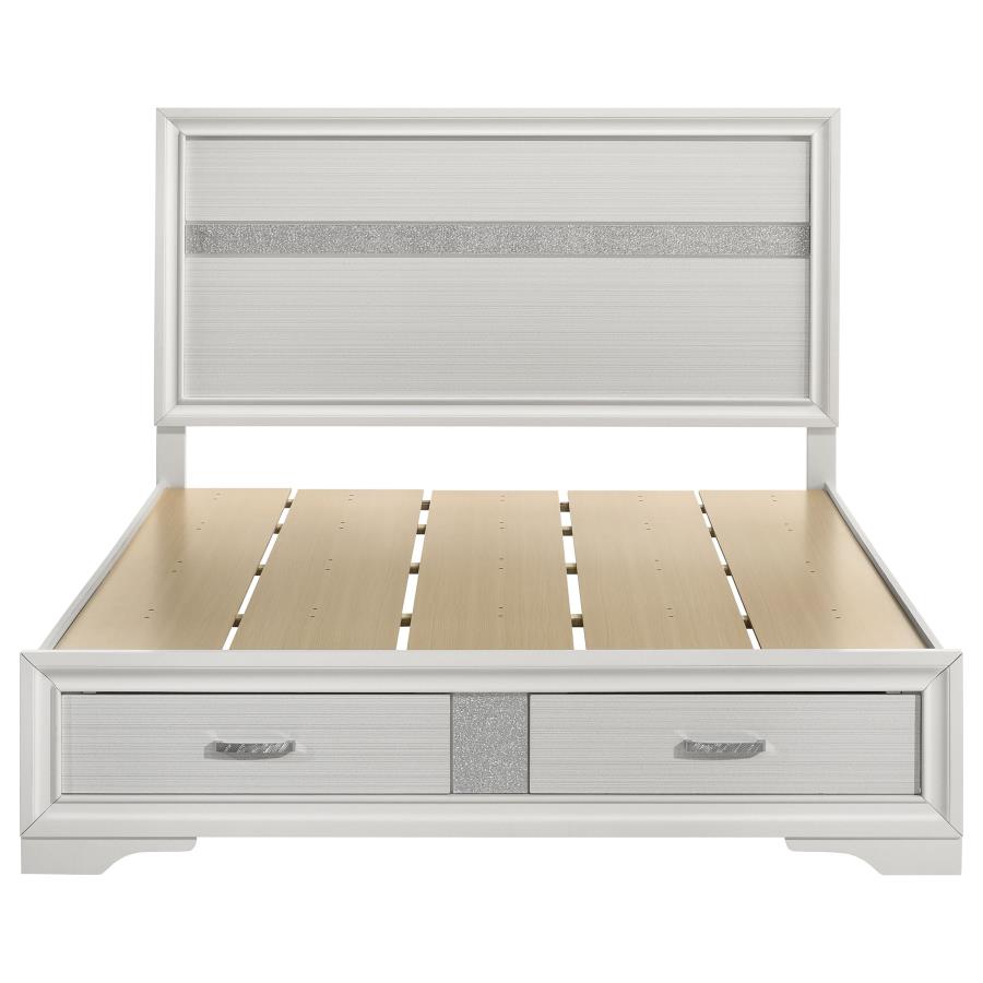 Miranda 51-inch Wood Queen Storage Panel Bed White view 4